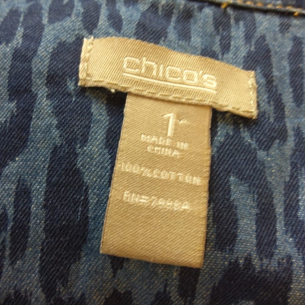 Chico's chambray animal print button front blouse - Picture 12 of 12
